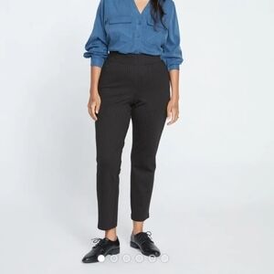 Universal Standard Smart Signature Ponte Pants in Slate Pinstripe